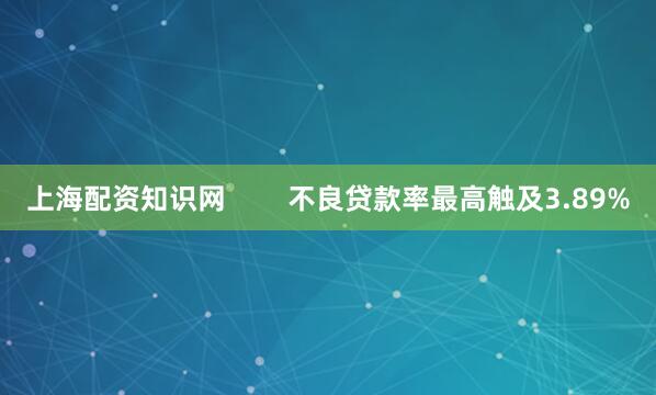 上海配资知识网        不良贷款率最高触及3.89%